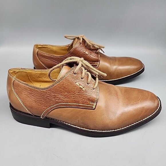 Sandro Moscoloni Mens Brown Leather Lace Dress Shoes Size 9 Comfort Soles